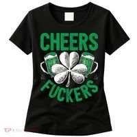 Cheers Fuckers St.Patricks Day Drinking Irish Women's T-Shirt thumb 0