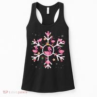 Christmas Flamingo Santa Hat Xmas Lights Flamingo Snowflakes Women's Tank Top thumb 0