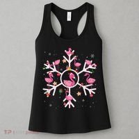 Christmas Flamingo Santa Hat Xmas Lights Flamingo Snowflakes Women's Tank Top thumb 3