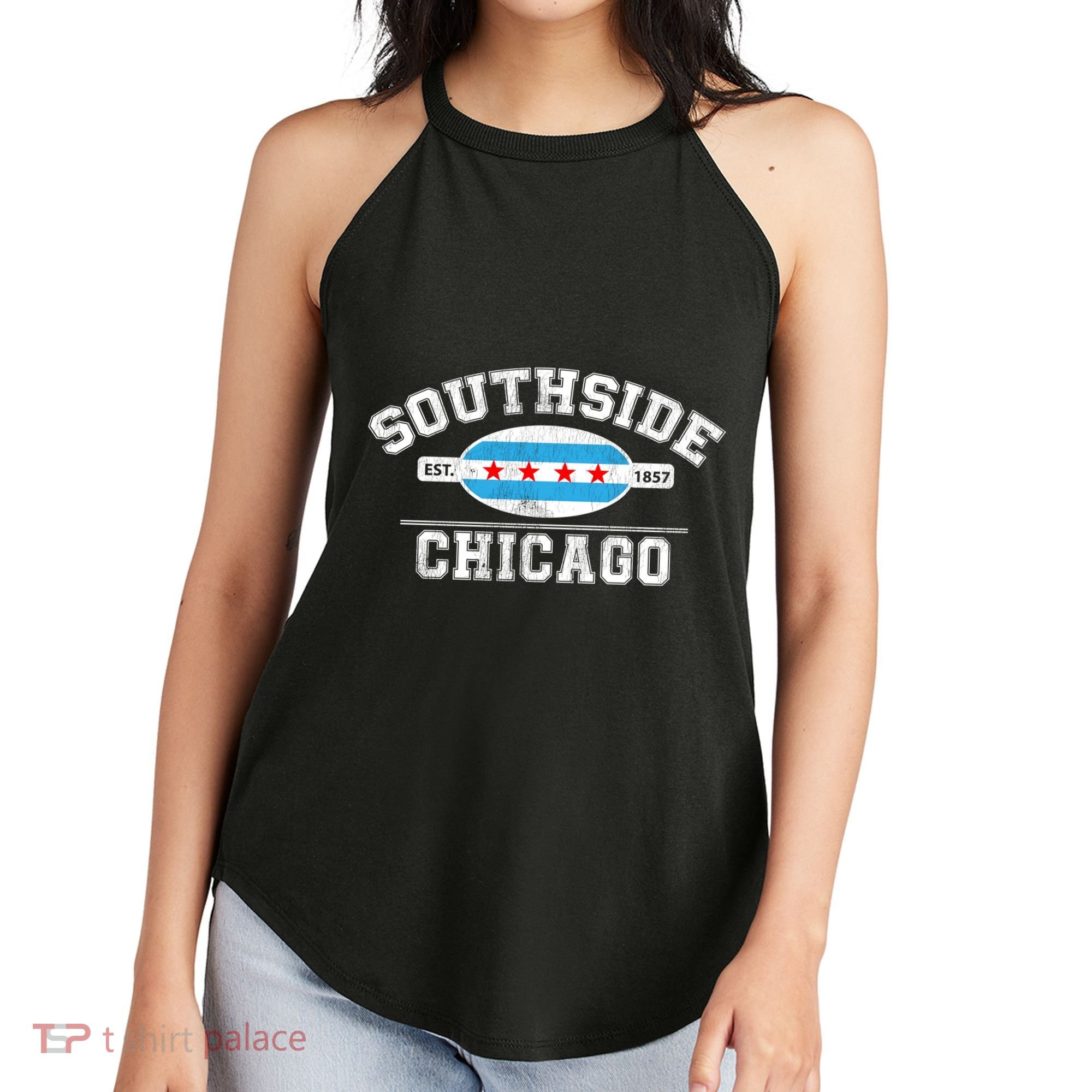Chicago Flaggift Southside Chicagogift City Of Chicago Flag Meaningful Gift Women's Perfect Tri Rocker Tank