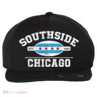 Chicago Flaggift Southside Chicagogift City Of Chicago Flag Meaningful Gift Wool Snapback Cap thumb 0