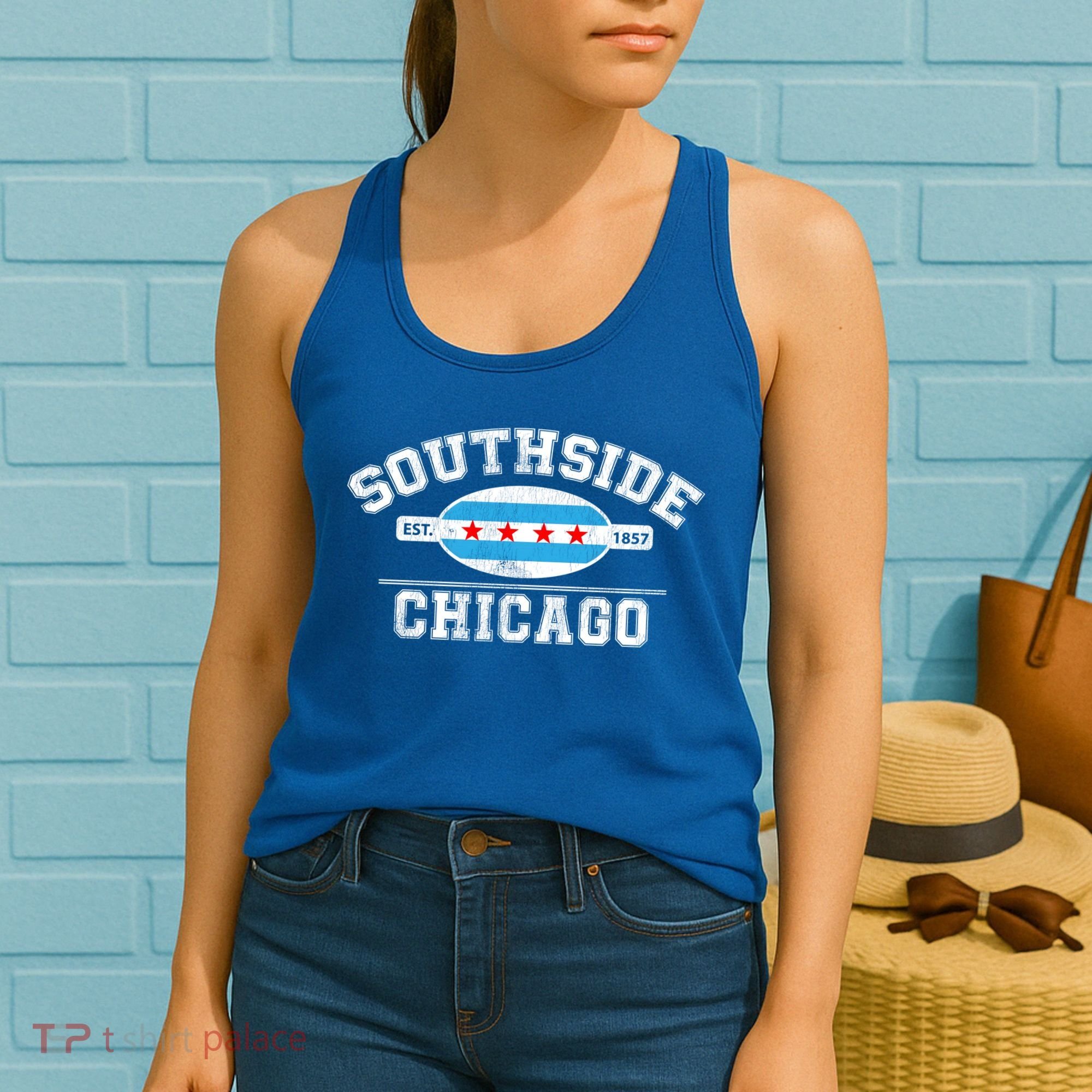 Chicago Flaggift Southside Chicagogift City Of Chicago Flag Meaningful Gift Women's Tank Top