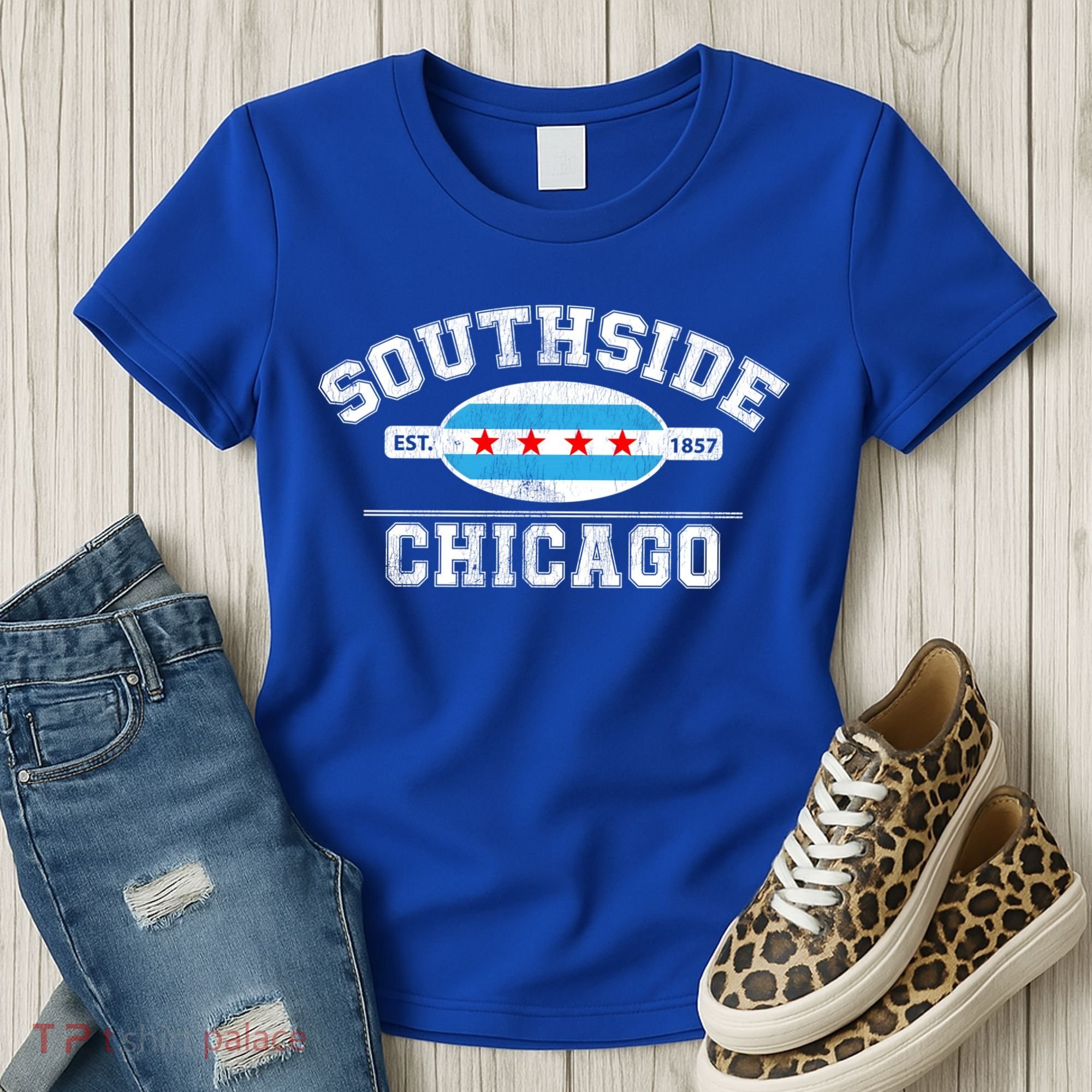 Chicago Flaggift Southside Chicagogift City Of Chicago Flag Meaningful Gift Women's T-Shirt