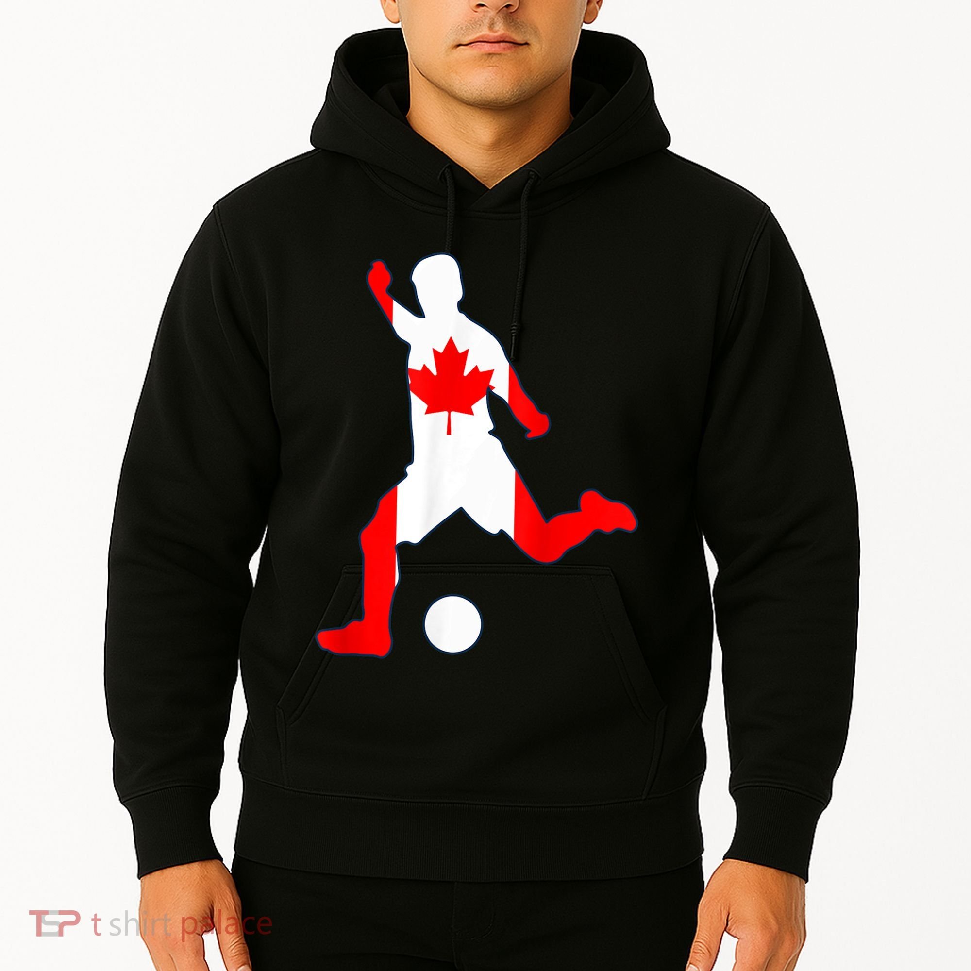 Canada Flag Soccer Player Canadian Pride Hoodie