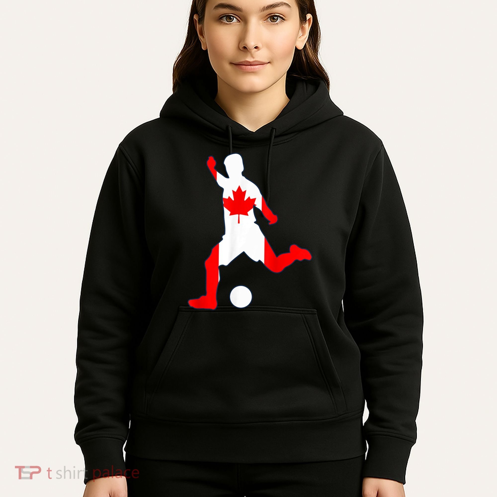 Canada Flag Soccer Player Canadian Pride Hoodie