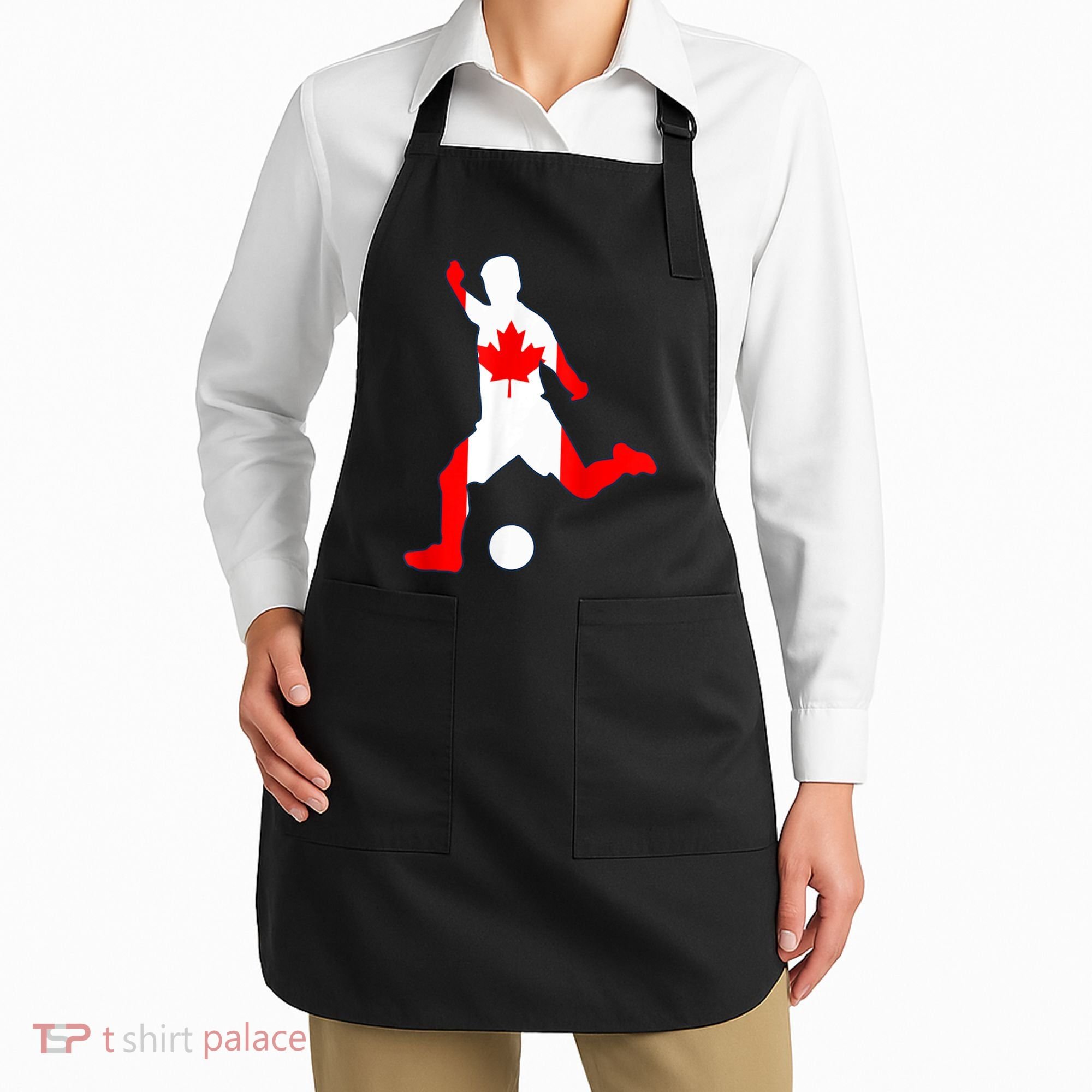 Canada Flag Soccer Player Canadian Pride Apron