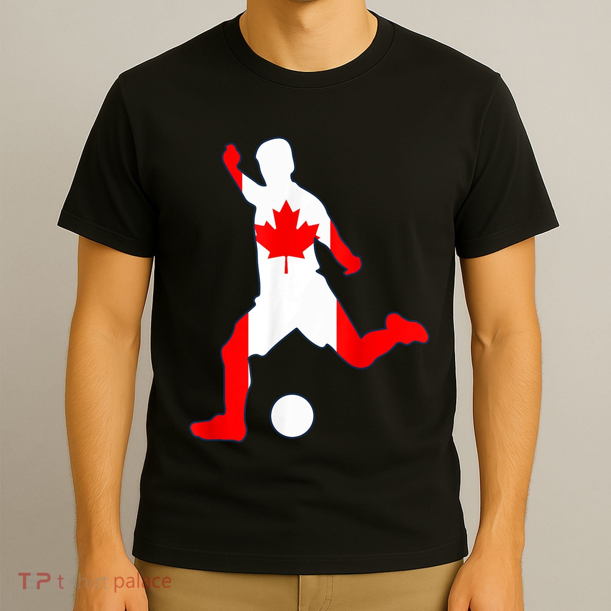 Canada Flag Soccer Player Canadian Pride T-Shirt
