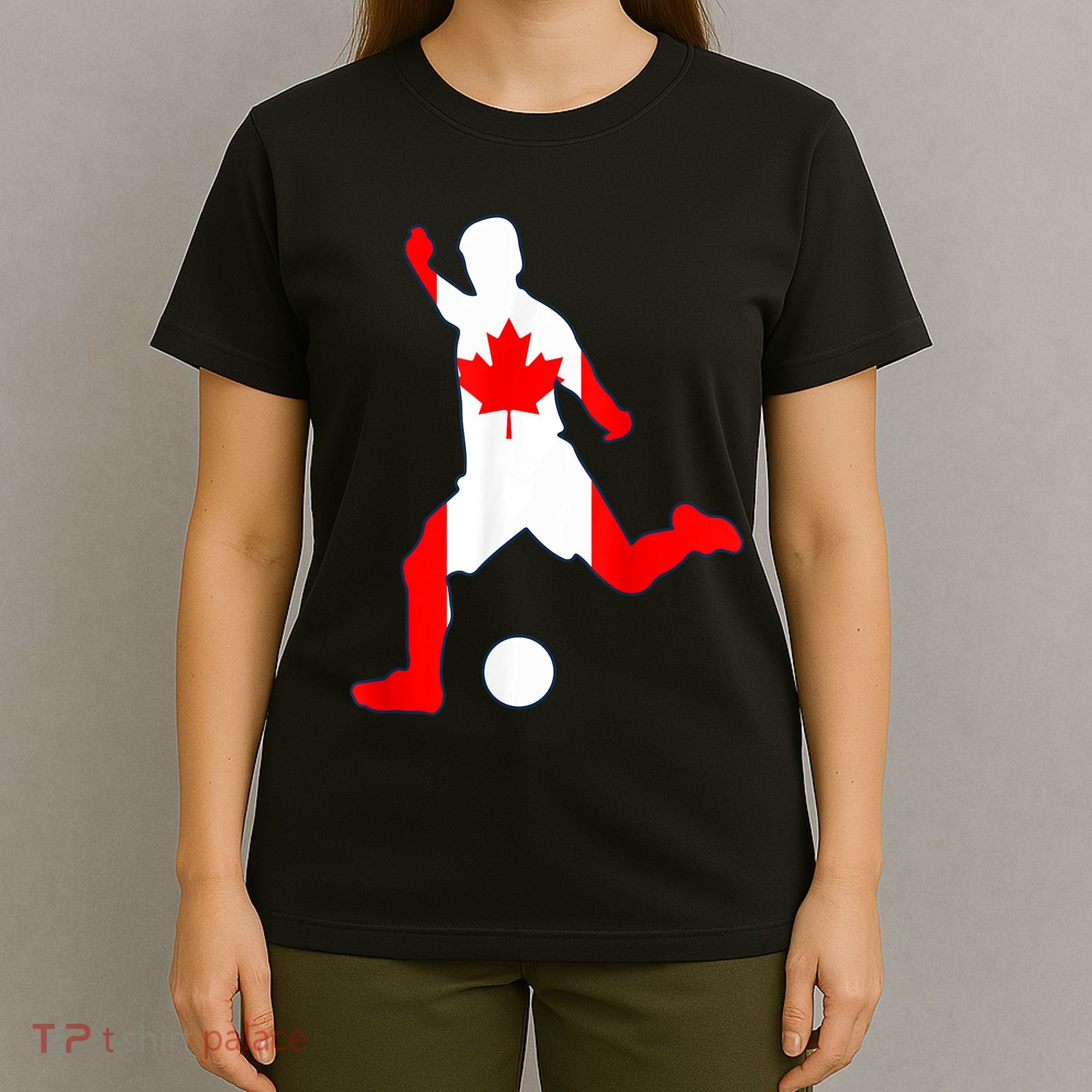 Canada Flag Soccer Player Canadian Pride T-Shirt