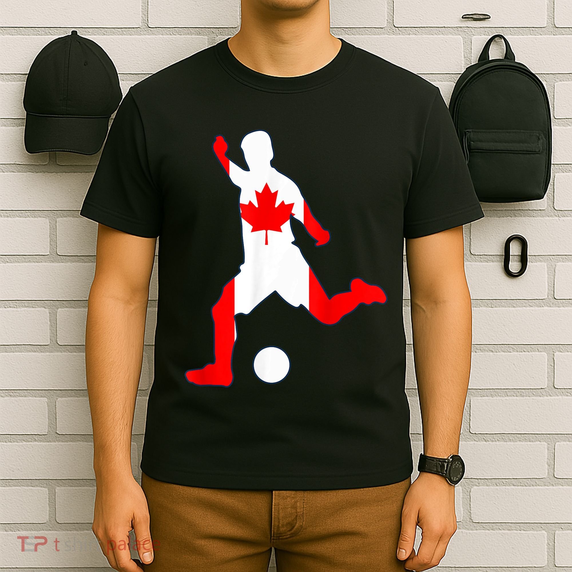 Canada Flag Soccer Player Canadian Pride T-Shirt