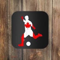 Canada Flag Soccer Player Canadian Pride Coaster thumb 0