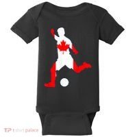 Canada Flag Soccer Player Canadian Pride Baby Bodysuit thumb 0