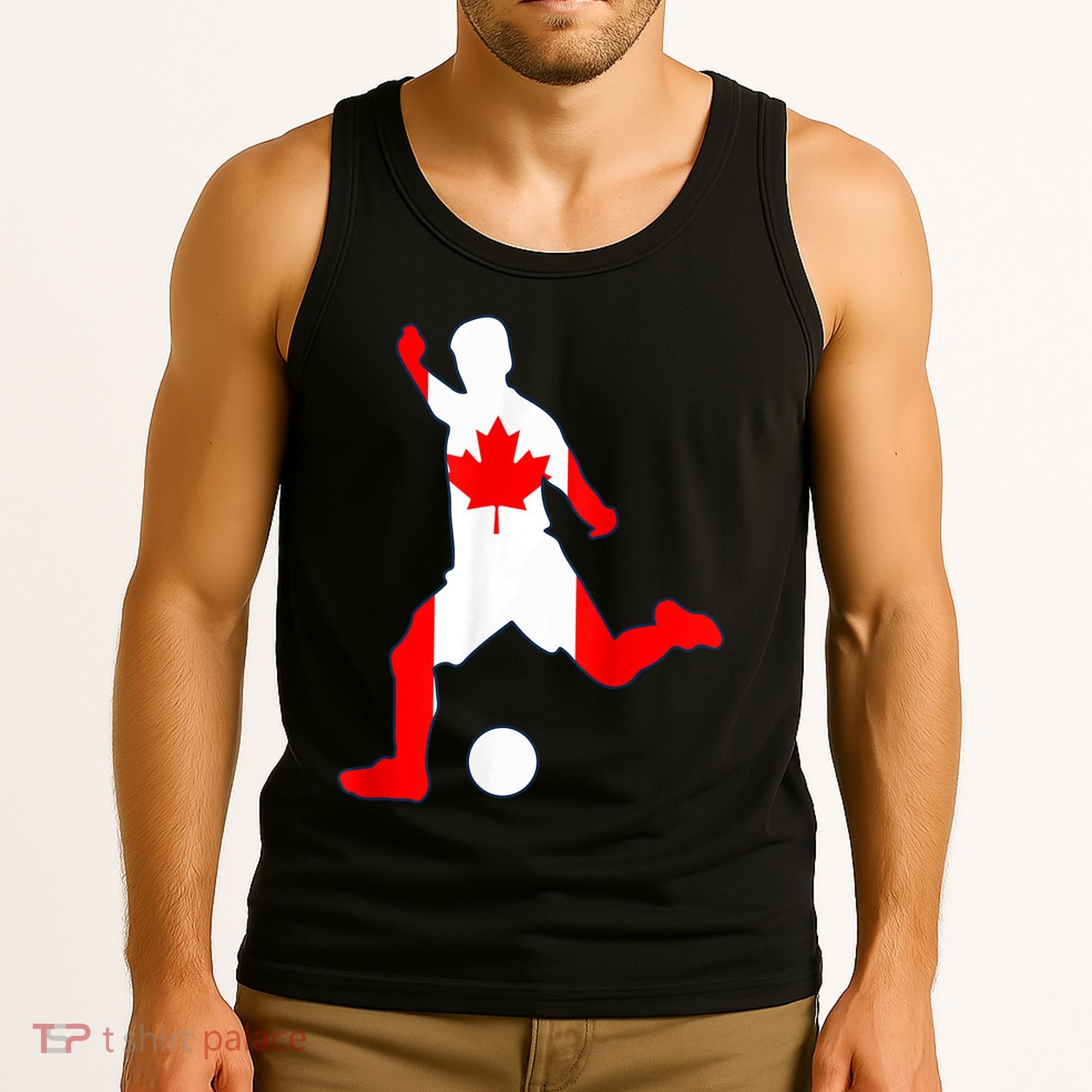 Canada Flag Soccer Player Canadian Pride Tank Top