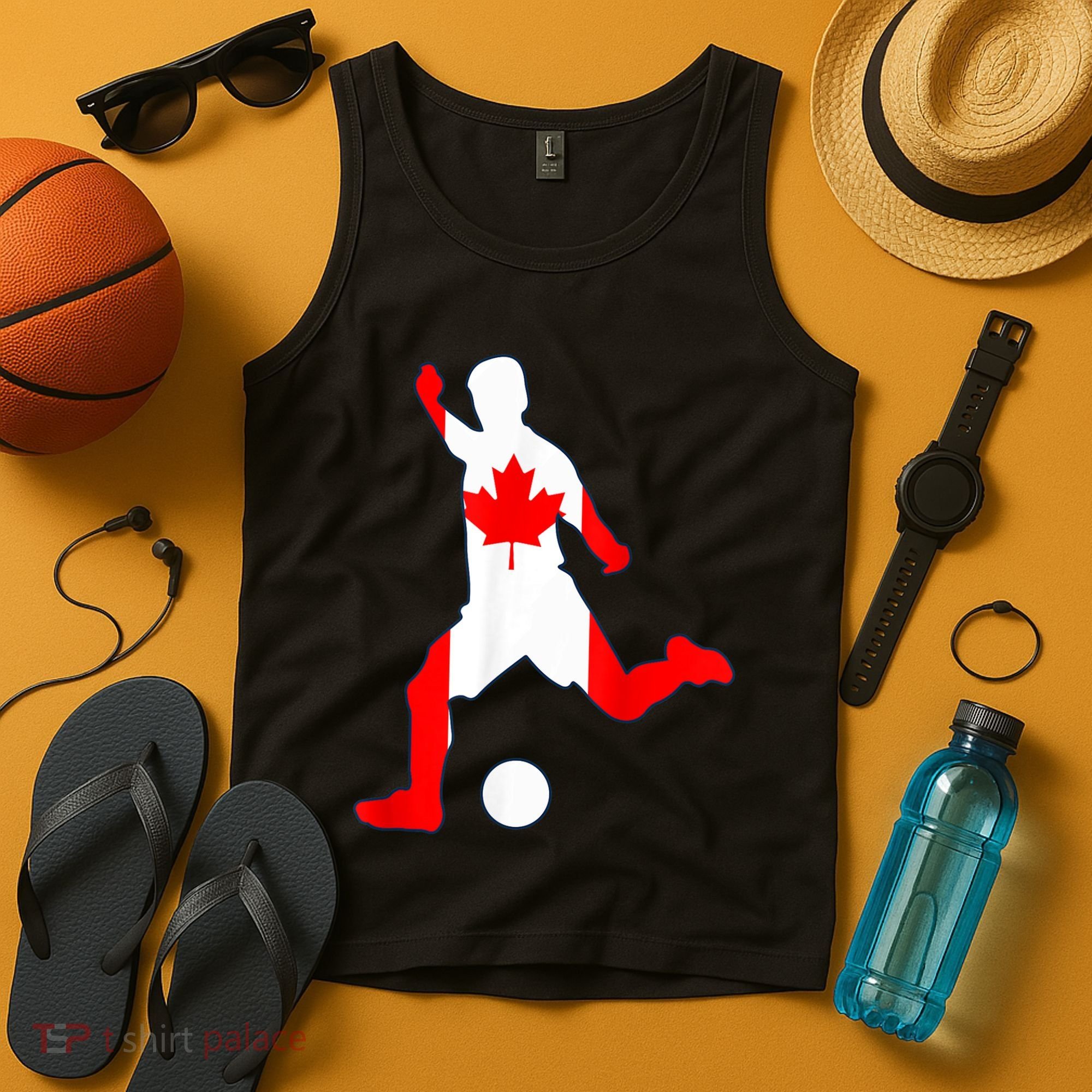 Canada Flag Soccer Player Canadian Pride Tank Top