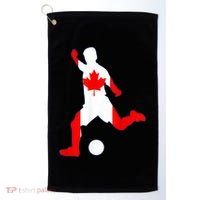 Canada Flag Soccer Player Canadian Pride Golf Towel thumb 0