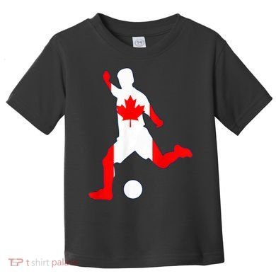Canada Flag Soccer Player Canadian Pride Toddler T-Shirt