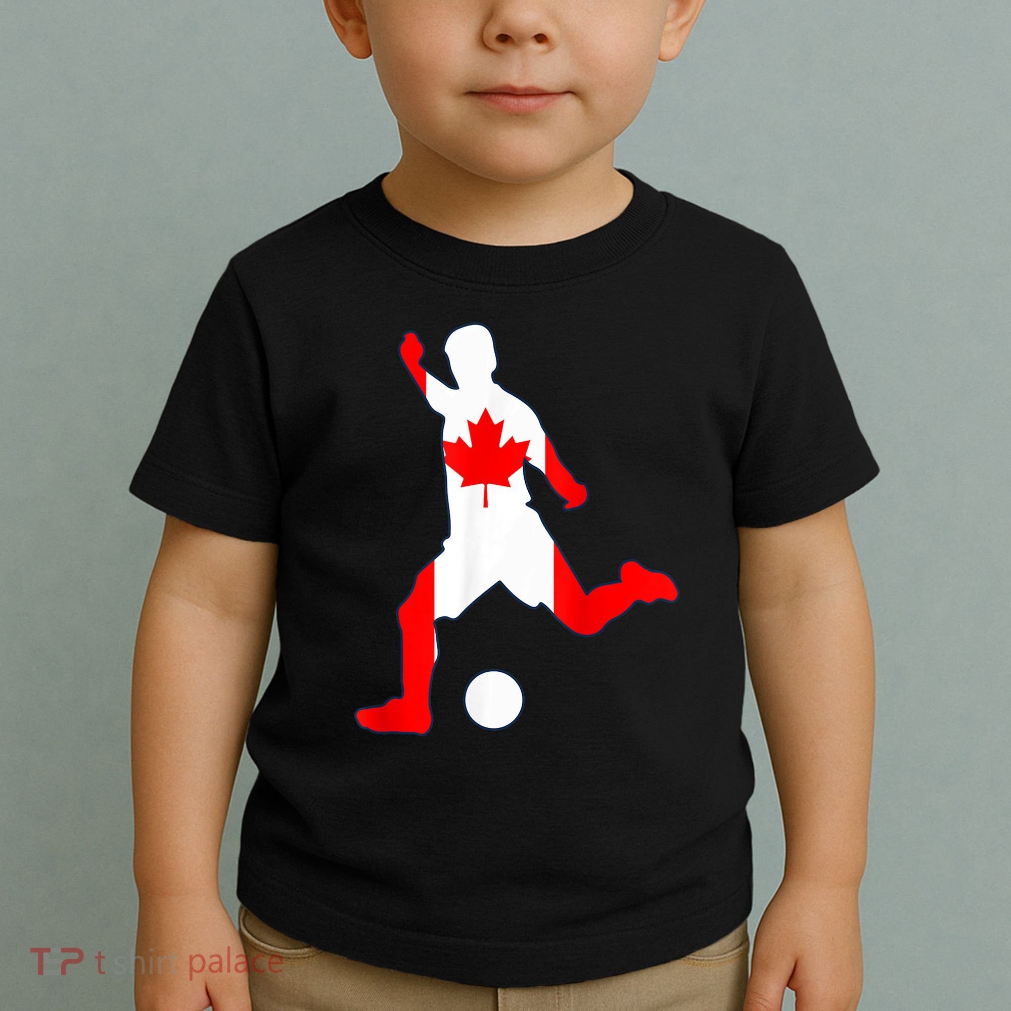 Canada Flag Soccer Player Canadian Pride Toddler T-Shirt