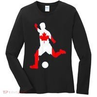 Canada Flag Soccer Player Canadian Pride Women's Long Sleeve Shirt thumb 0