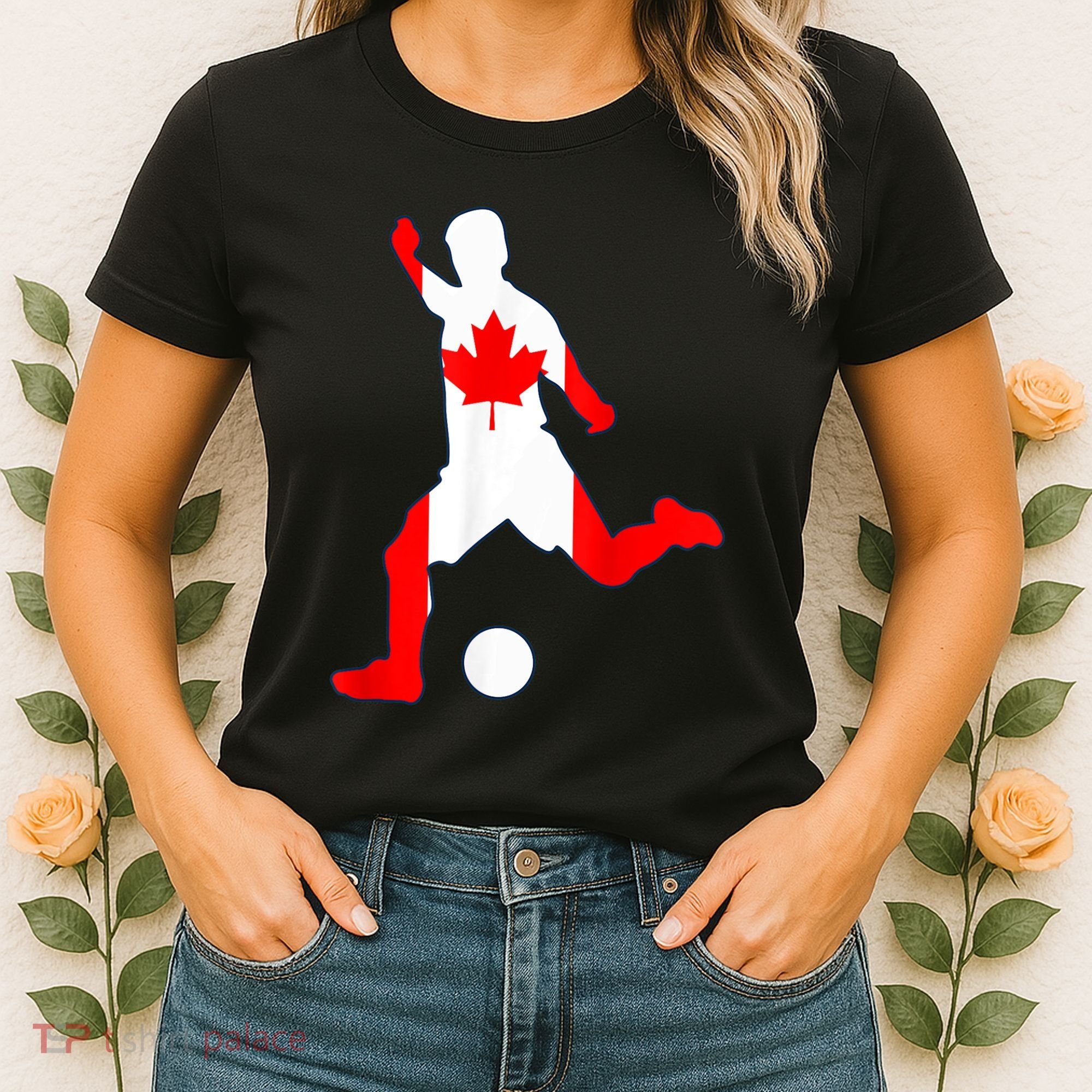Canada Flag Soccer Player Canadian Pride Women's T-Shirt
