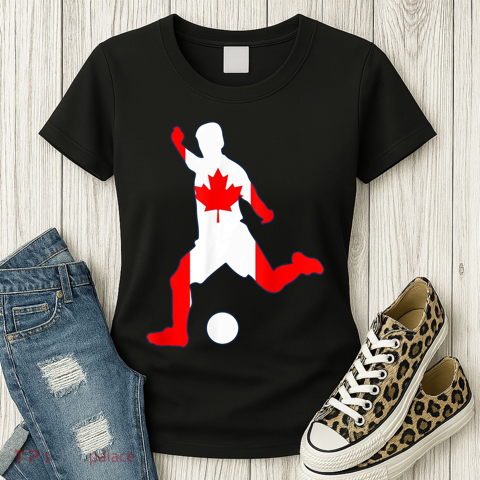 Canada Flag Soccer Player Canadian Pride Women's T-Shirt