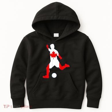 Canada Flag Soccer Player Canadian Pride Kids Hoodie