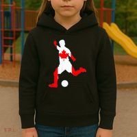 Canada Flag Soccer Player Canadian Pride Kids Hoodie thumb 3