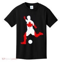 Canada Flag Soccer Player Canadian Pride Kids T-Shirt thumb 0