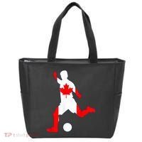 Canada Flag Soccer Player Canadian Pride Tote Bag thumb 0