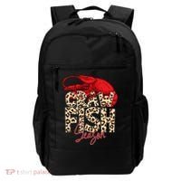 Craw Fish Season Leopard Funny Crawfish Boil Lobster Cajun Gift Backpack thumb 0