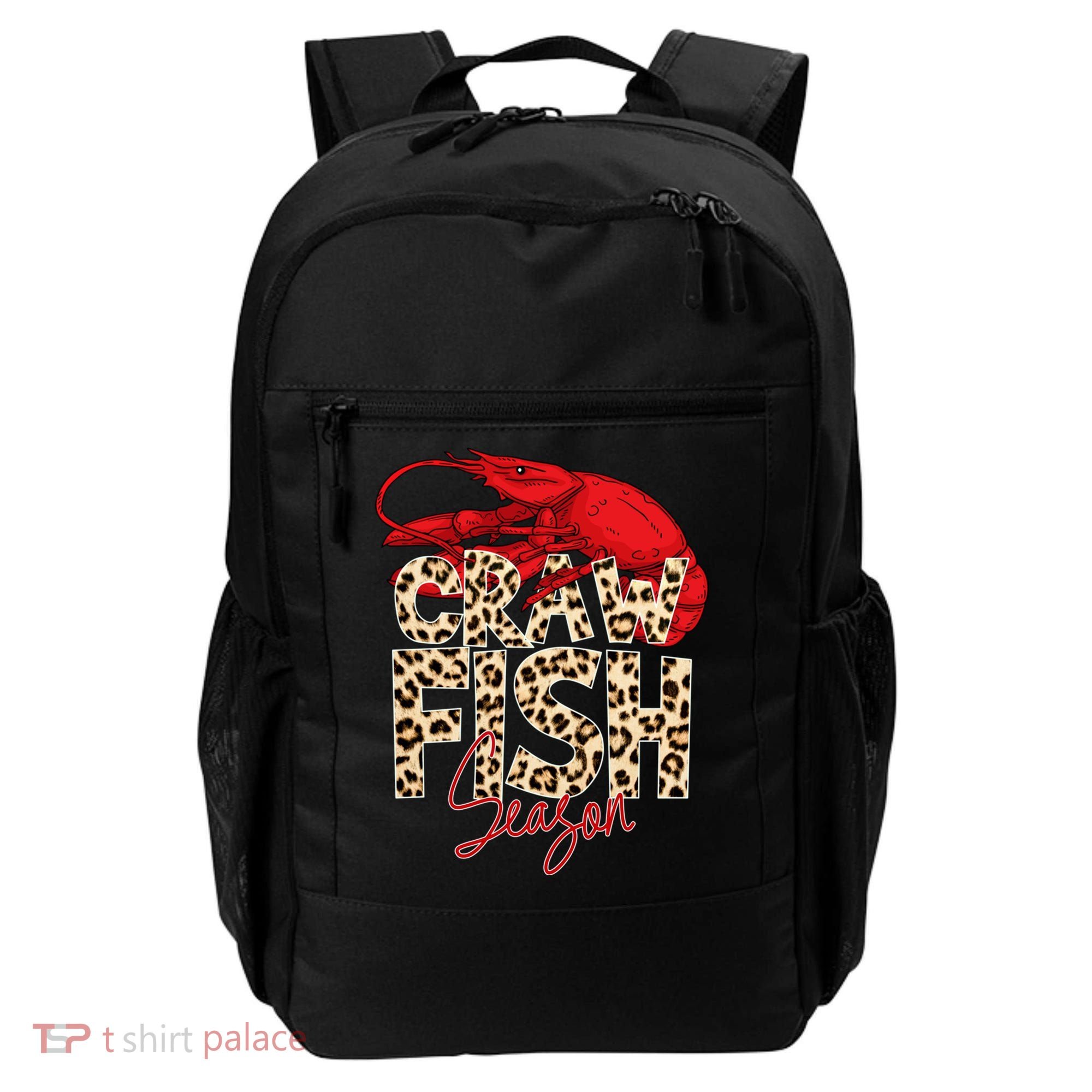 Craw Fish Season Leopard Funny Crawfish Boil Lobster Cajun Gift Backpack