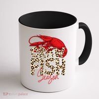Craw Fish Season Leopard Funny Crawfish Boil Lobster Cajun Gift Coffee Mug thumb 1