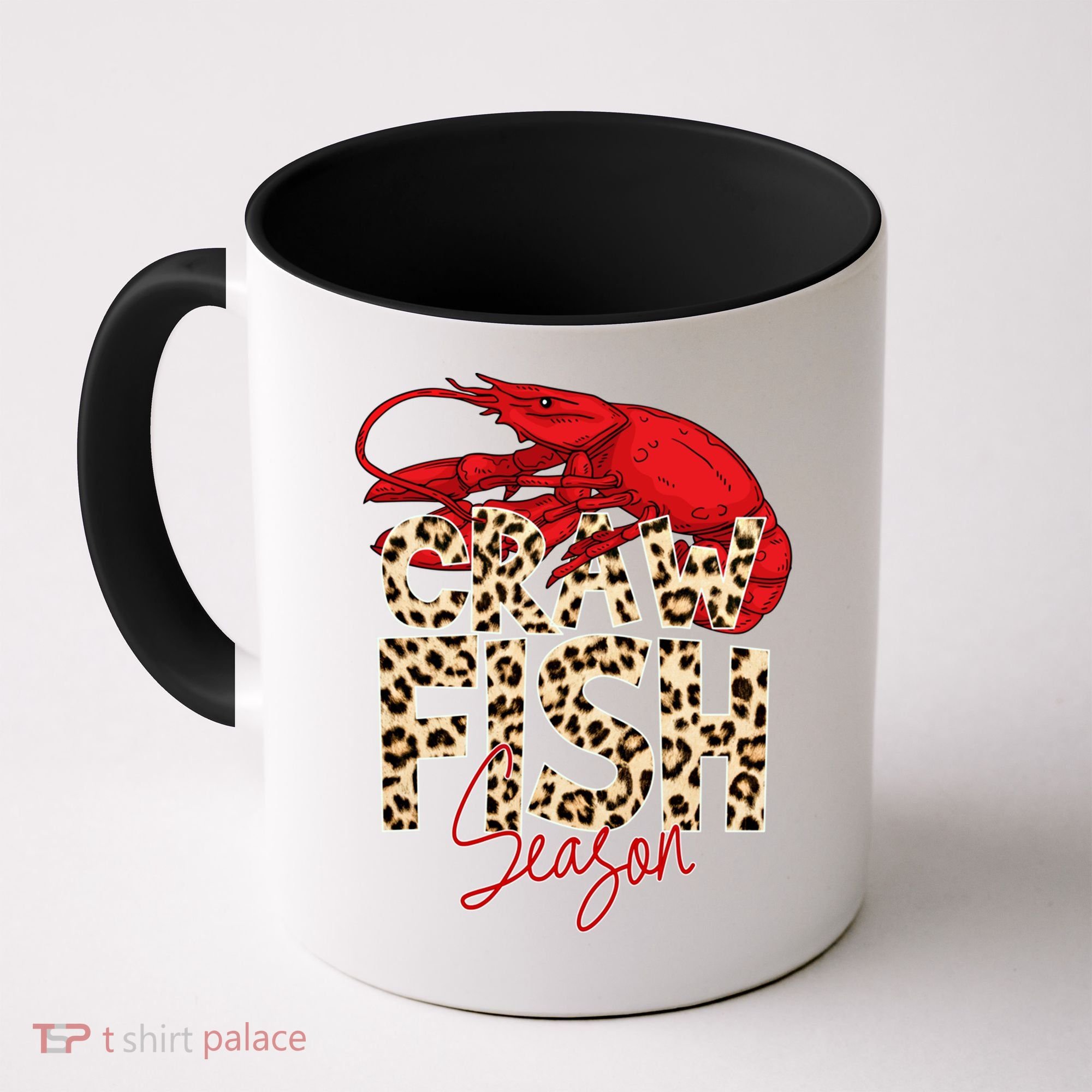 Craw Fish Season Leopard Funny Crawfish Boil Lobster Cajun Gift Coffee Mug