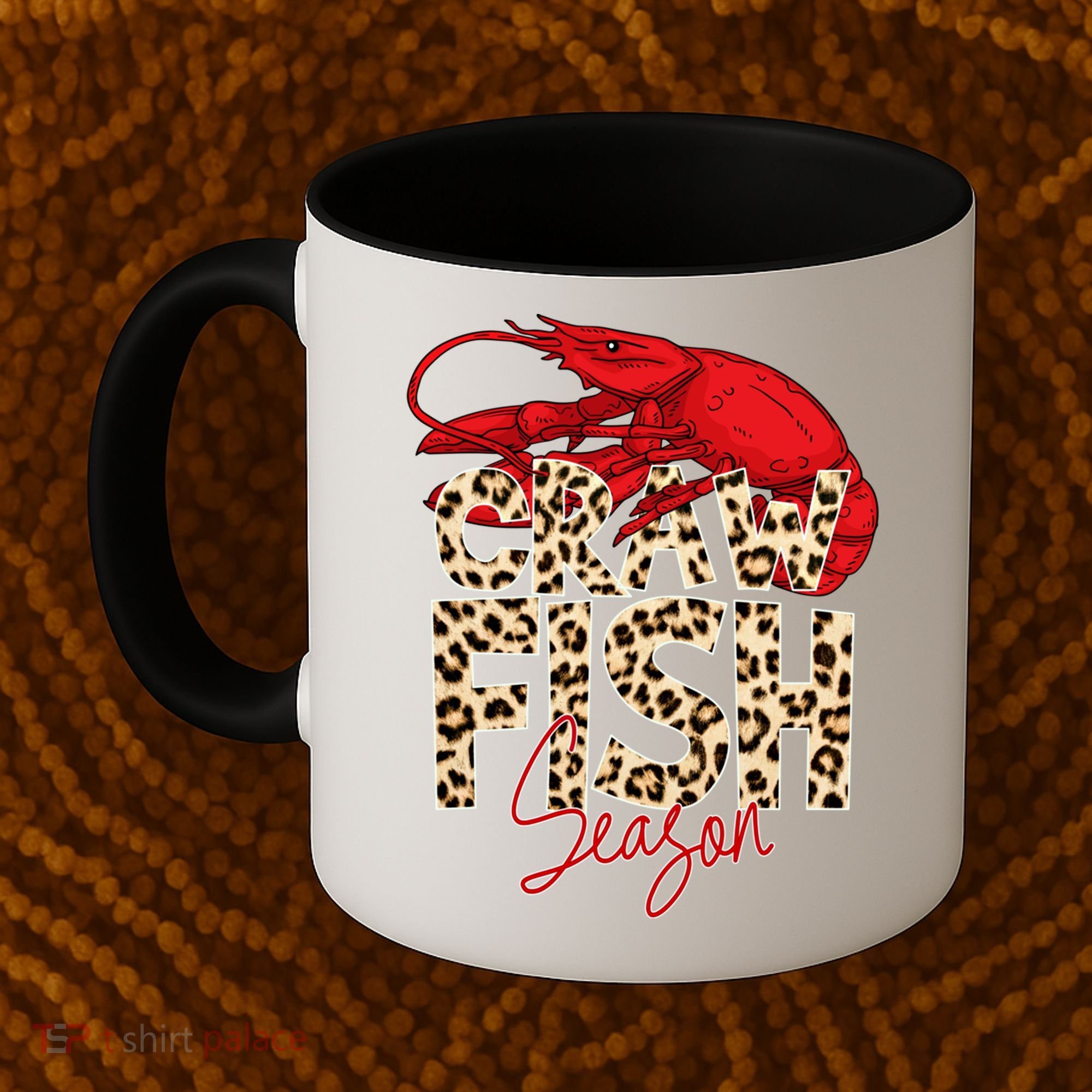 Craw Fish Season Leopard Funny Crawfish Boil Lobster Cajun Gift Coffee Mug