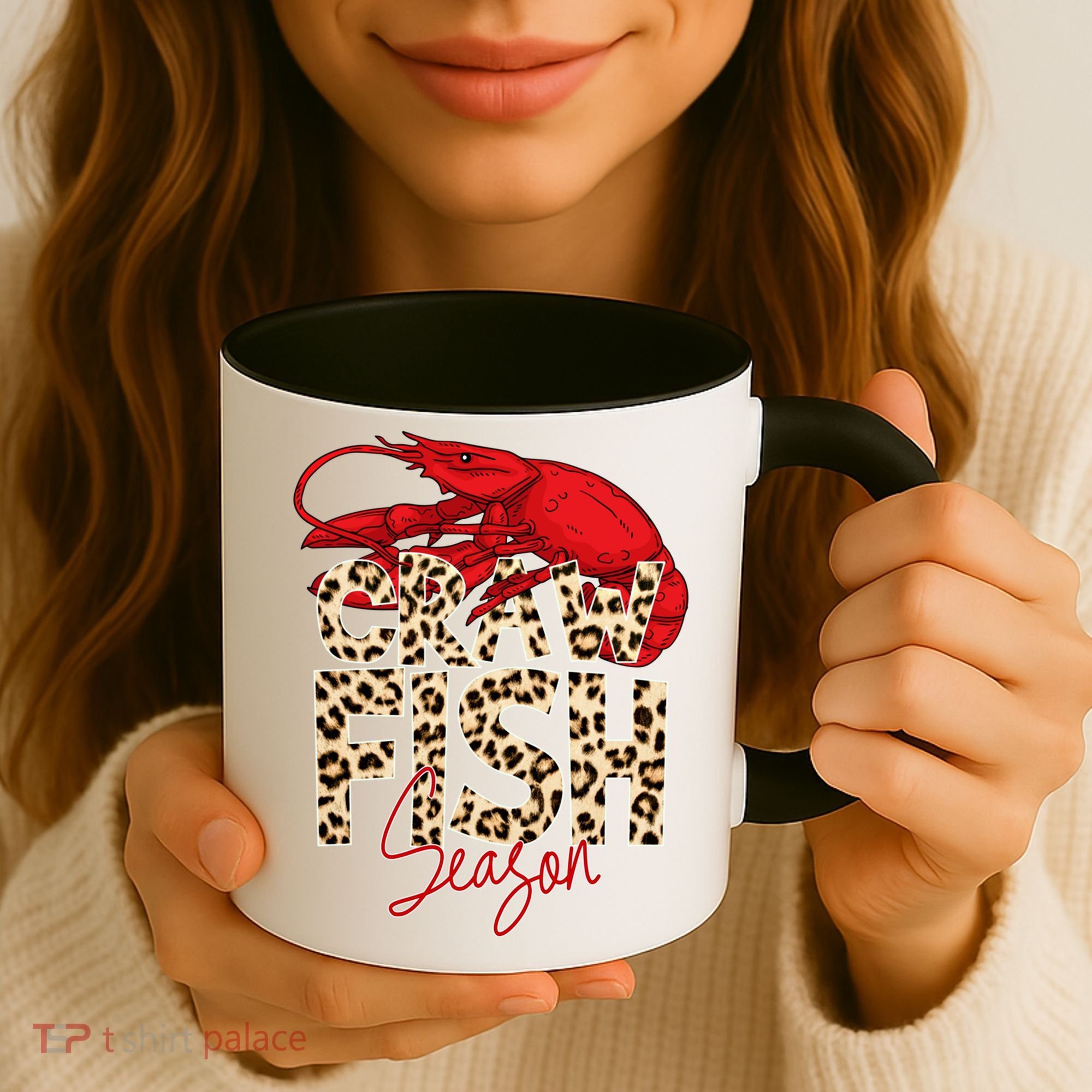 Craw Fish Season Leopard Funny Crawfish Boil Lobster Cajun Gift Coffee Mug