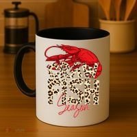Craw Fish Season Leopard Funny Crawfish Boil Lobster Cajun Gift Coffee Mug thumb 4