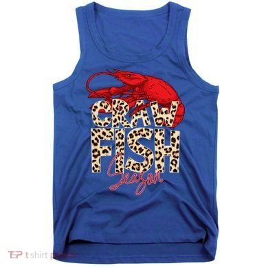 Craw Fish Season Leopard Funny Crawfish Boil Lobster Cajun Gift Tank Top