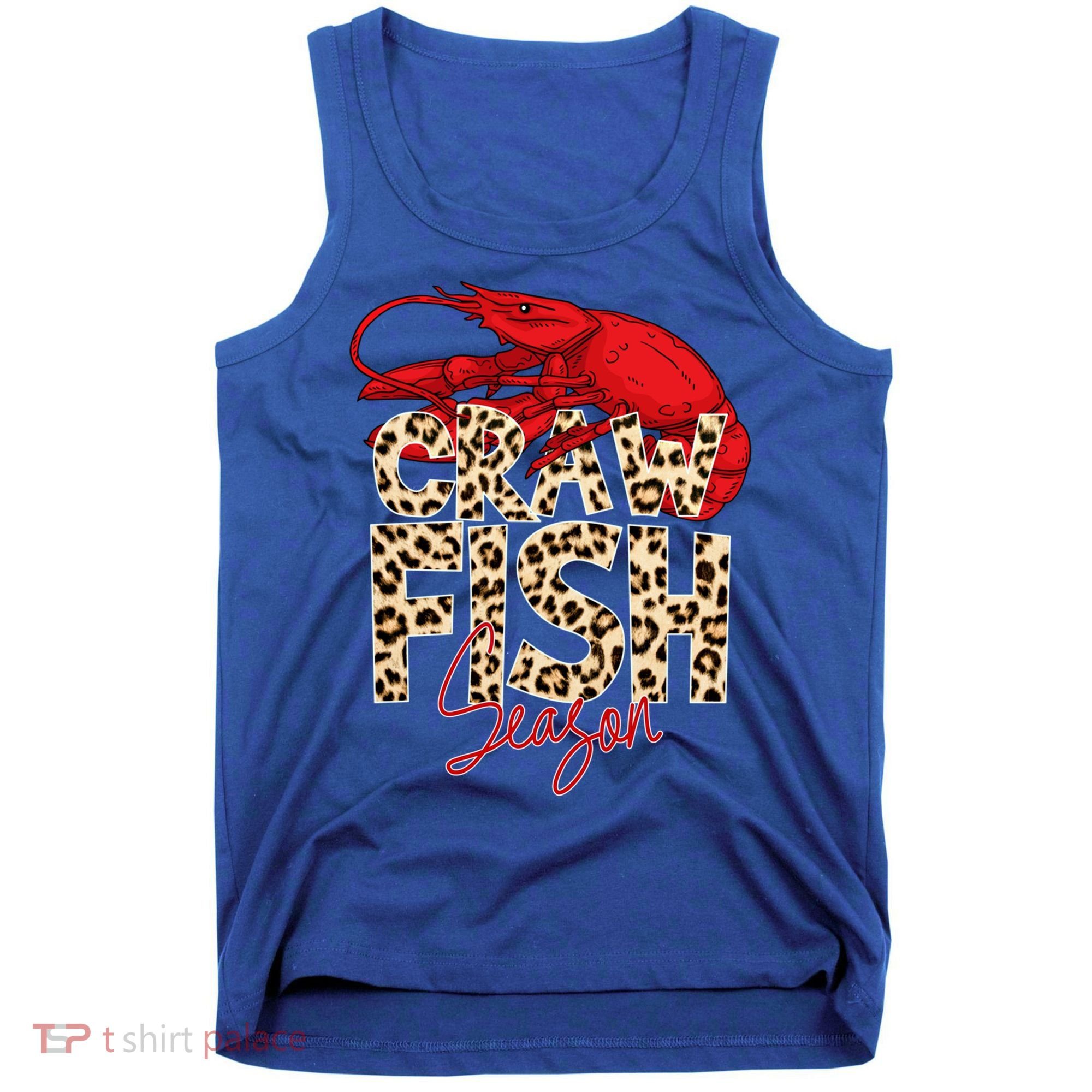 Craw Fish Season Leopard Funny Crawfish Boil Lobster Cajun Gift Tank Top