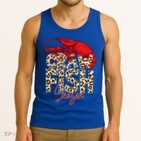 Craw Fish Season Leopard Funny Crawfish Boil Lobster Cajun Gift Tank Top thumb 3