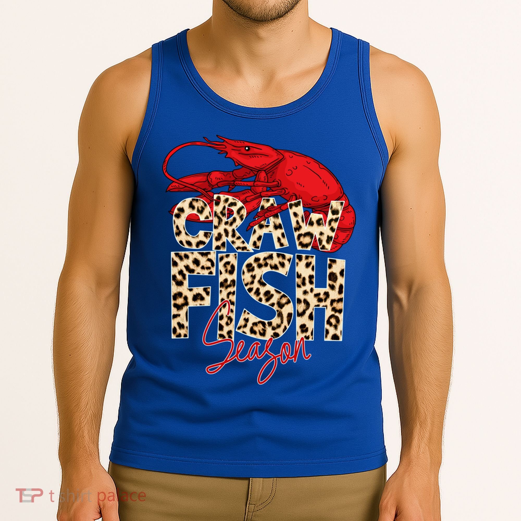 Craw Fish Season Leopard Funny Crawfish Boil Lobster Cajun Gift Tank Top