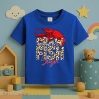 Craw Fish Season Leopard Funny Crawfish Boil Lobster Cajun Gift Toddler T-Shirt thumb 3
