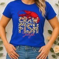 Craw Fish Season Leopard Funny Crawfish Boil Lobster Cajun Gift Women's T-Shirt thumb 2