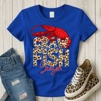 Craw Fish Season Leopard Funny Crawfish Boil Lobster Cajun Gift Women's T-Shirt thumb 3
