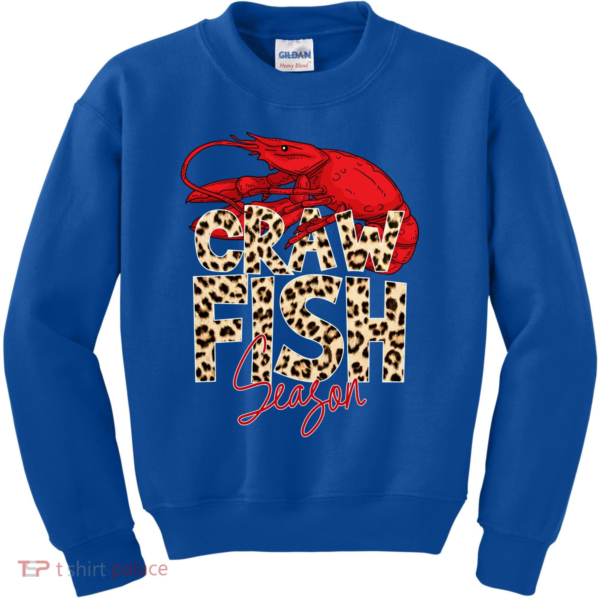 Craw Fish Season Leopard Funny Crawfish Boil Lobster Cajun Gift Kids Sweatshirt