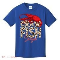Craw Fish Season Leopard Funny Crawfish Boil Lobster Cajun Gift Kids T-Shirt thumb 0