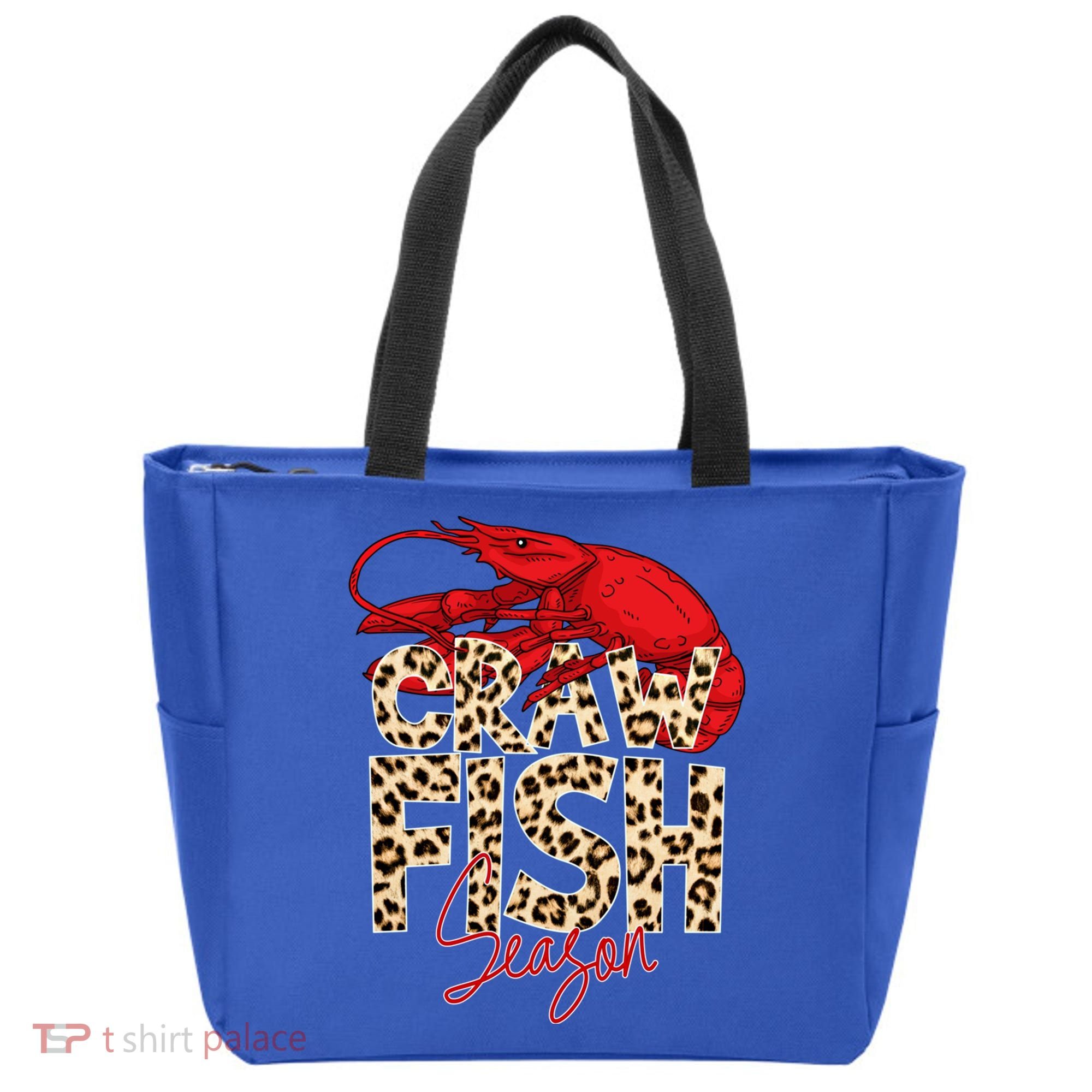 Craw Fish Season Leopard Funny Crawfish Boil Lobster Cajun Gift Tote Bag