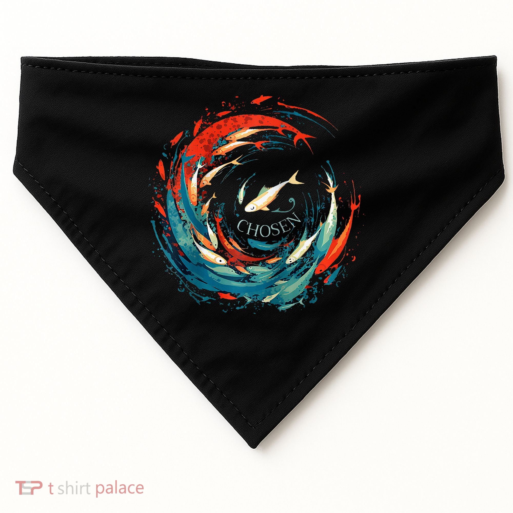 Chosen Fish Swim Against The Current Bible Verse Christian USA-Made Doggie Bandana