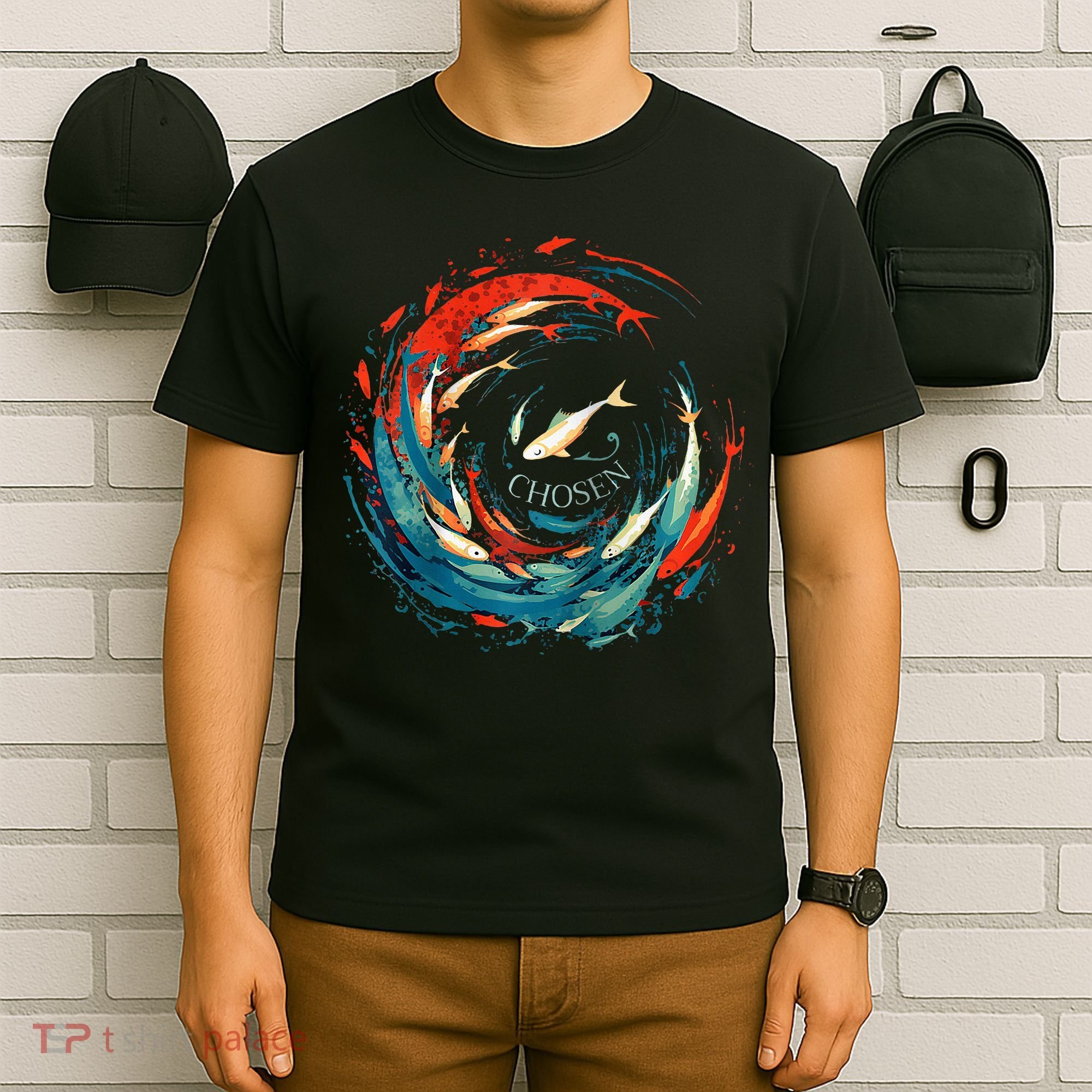 Chosen Fish Swim Against The Current Bible Verse Christian T-Shirt