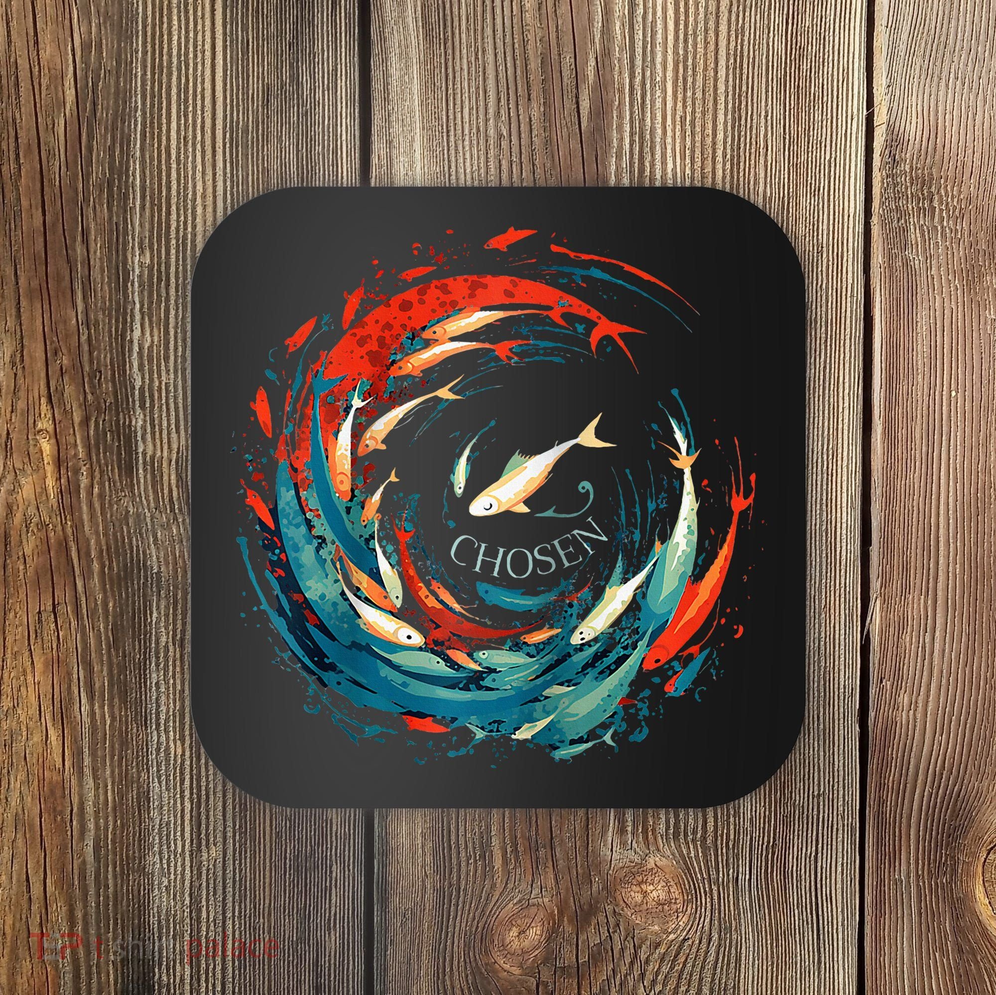 Chosen Fish Swim Against The Current Bible Verse Christian Coaster