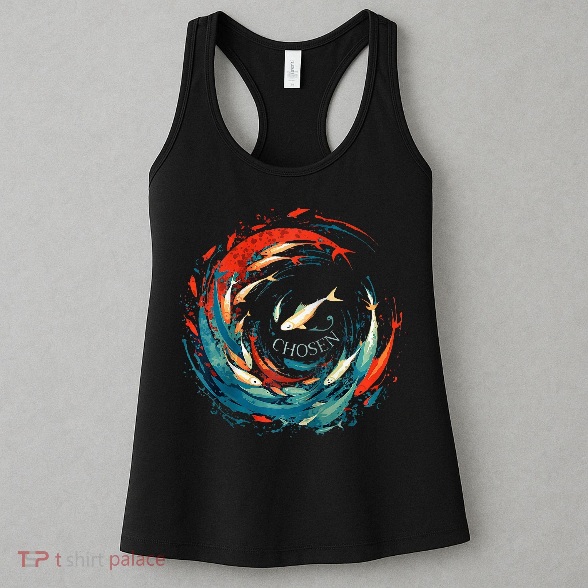 Chosen Fish Swim Against The Current Bible Verse Christian Women's Tank Top
