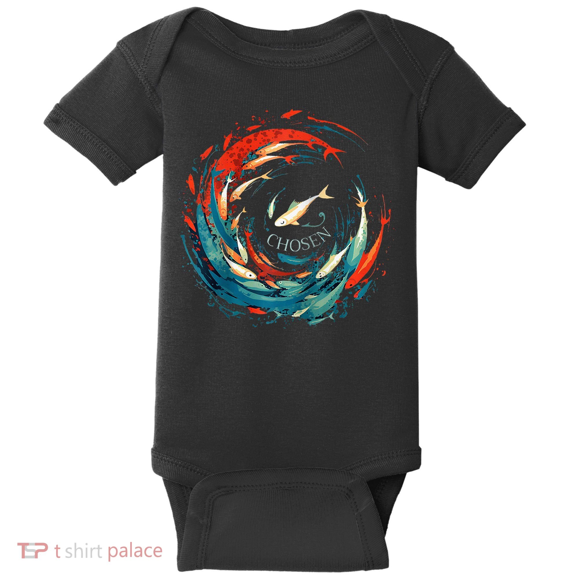 Chosen Fish Swim Against The Current Bible Verse Christian Baby Bodysuit