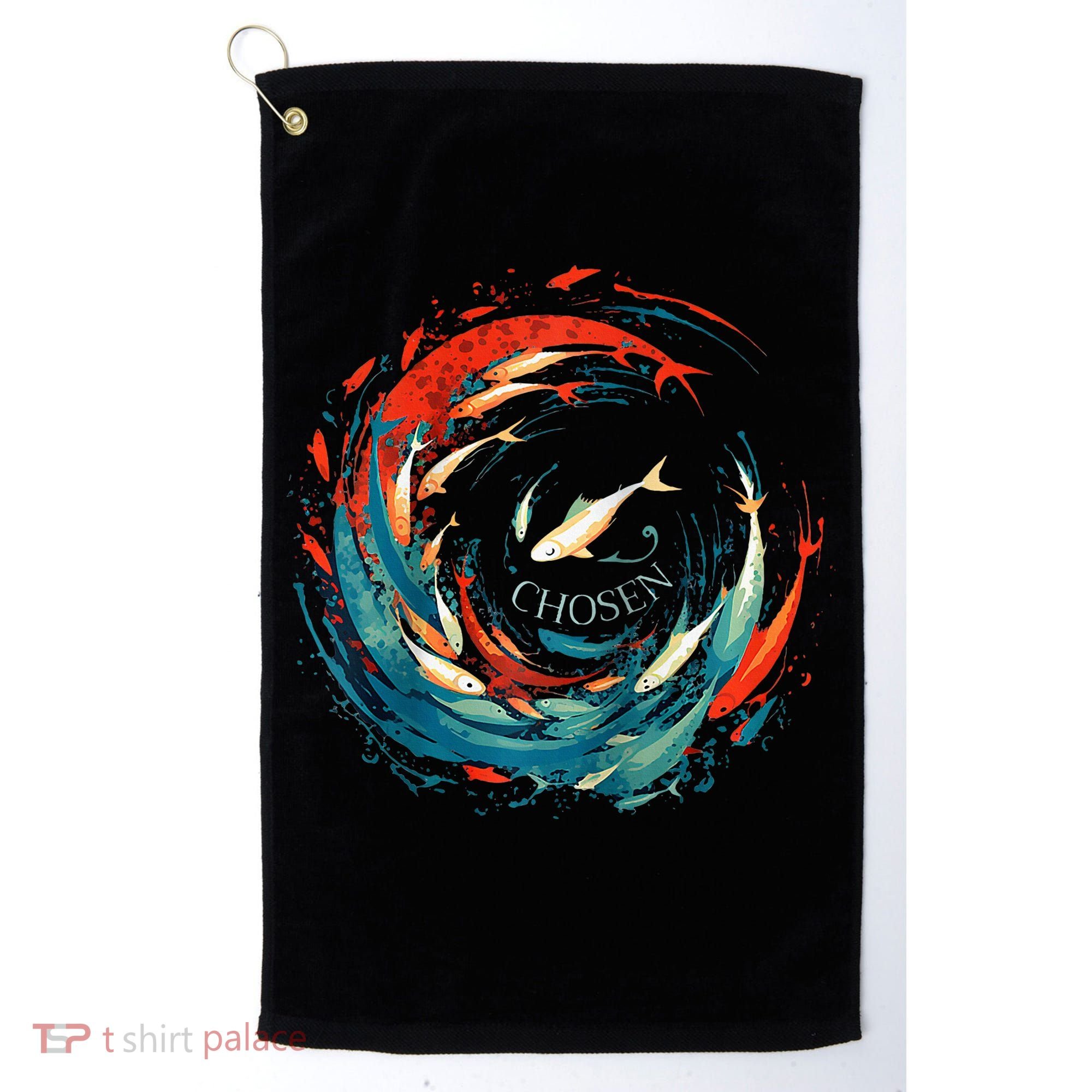 Chosen Fish Swim Against The Current Bible Verse Christian Golf Towel